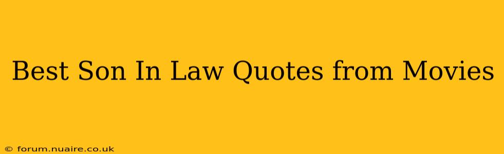 Best Son In Law Quotes from Movies