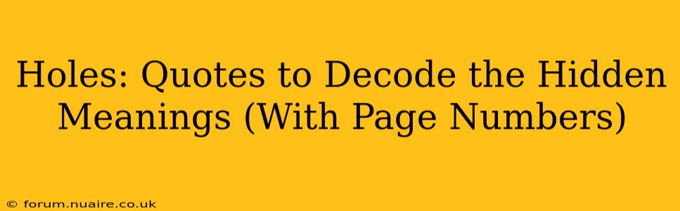 Holes: Quotes to Decode the Hidden Meanings (With Page Numbers)
