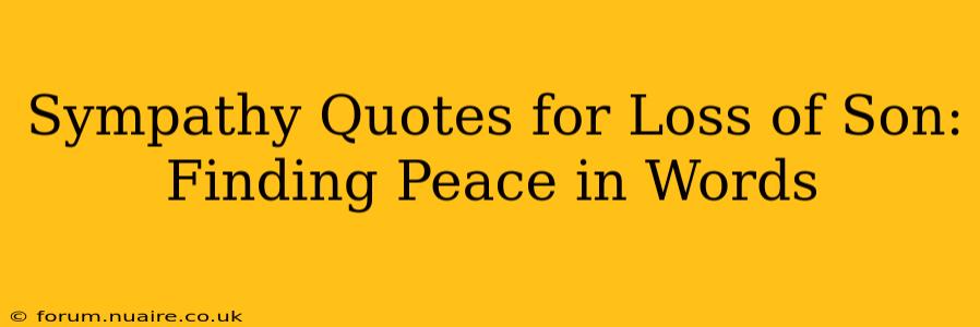 Sympathy Quotes for Loss of Son: Finding Peace in Words