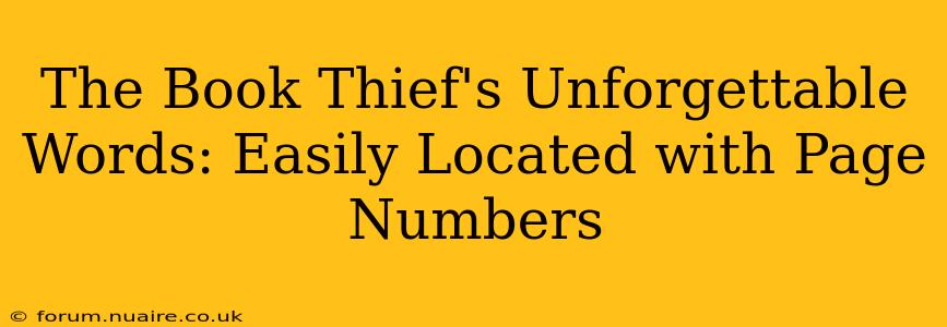 The Book Thief's Unforgettable Words: Easily Located with Page Numbers