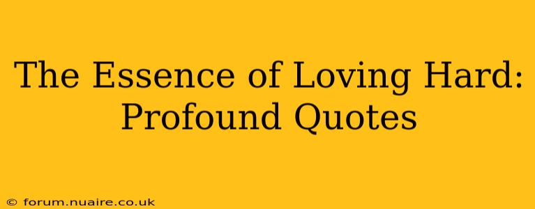 The Essence of Loving Hard: Profound Quotes