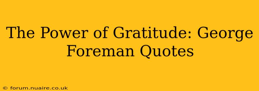 The Power of Gratitude: George Foreman Quotes