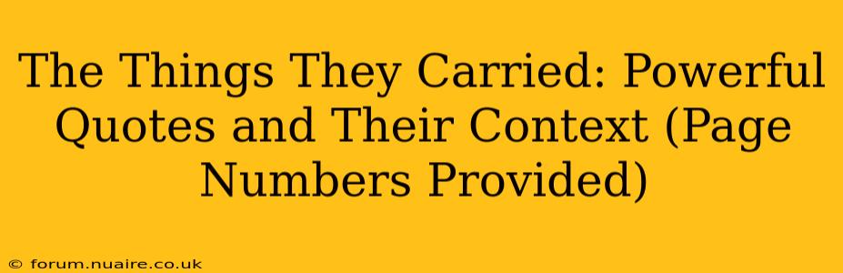 The Things They Carried: Powerful Quotes and Their Context (Page Numbers Provided)