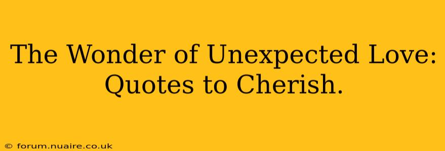 The Wonder of Unexpected Love: Quotes to Cherish.